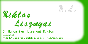 miklos lisznyai business card